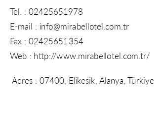 Mirabell Hotel iletiim bilgileri